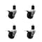 Service Caster 3'' Soft Rubber Swivel 1-3/4'' Expanding Stem Caster Set 2 Total Lock Brakes, 4PK SCC-EXTTL20S314-SRS-2-S-2-134 - alternate 1